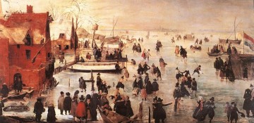 氷の風景 冬 ヘンドリック・アフェルキャンプ Oil Paintings
